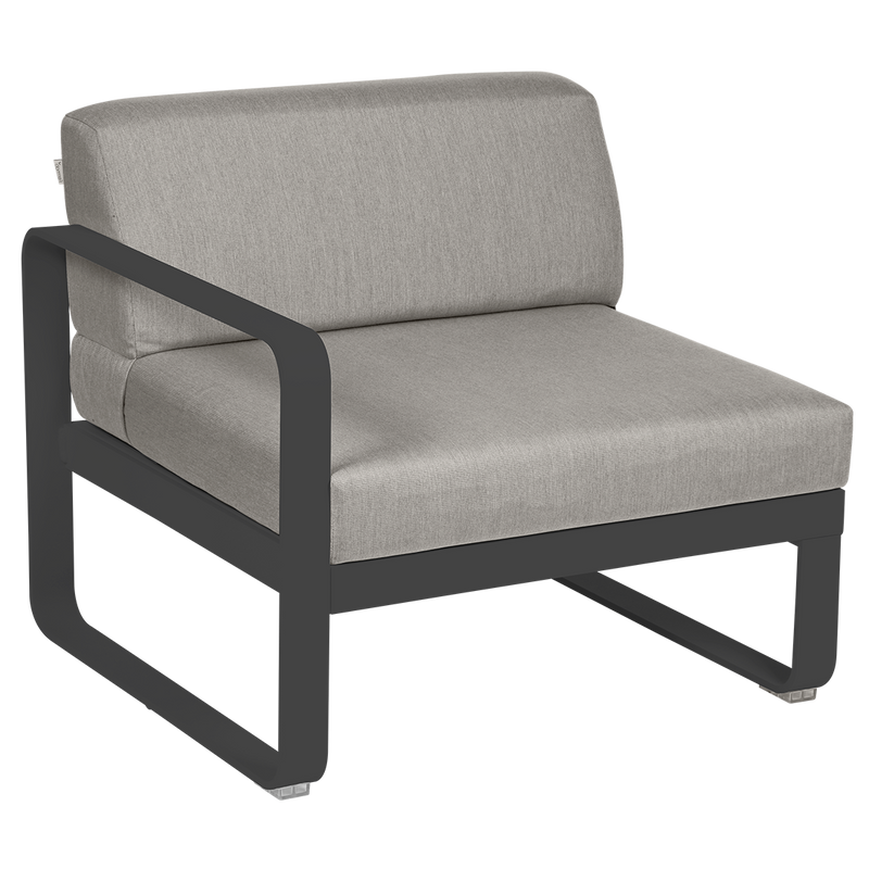 Load image into Gallery viewer, Fermob Bellevie 1-Seater Left Module – Anthracite frame with Grey Taupe fabric cushions
