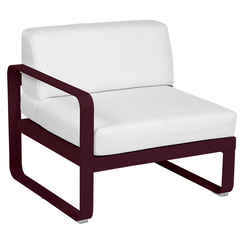 Load image into Gallery viewer, Fermob Bellevie 1-Seater Left Module – Black Cherry frame with Off-White fabric cushions
