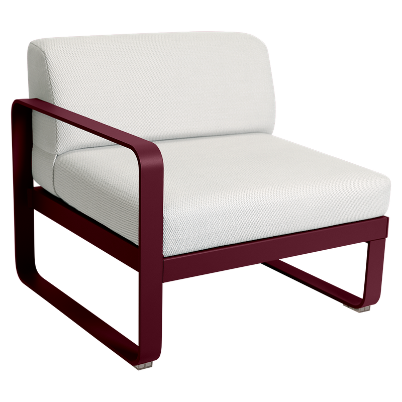Load image into Gallery viewer, Fermob Bellevie 1-Seater Left Module – Black Cherry frame with Pearl fabric cushions
