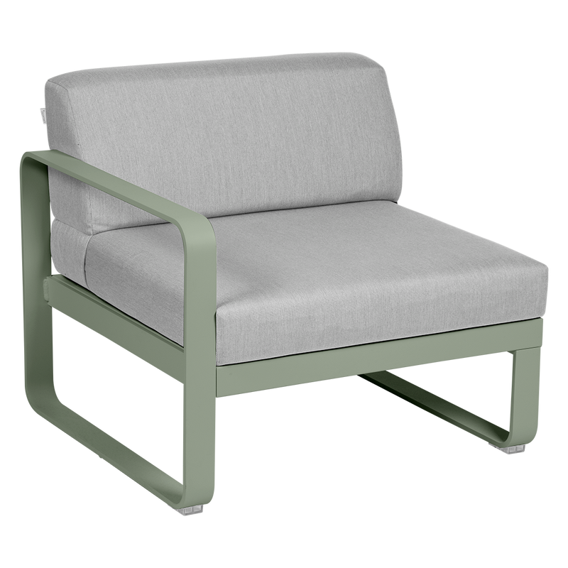 Load image into Gallery viewer, Fermob Bellevie 1-Seater Left Module – Cactus frame with Flannel Grey fabric cushions
