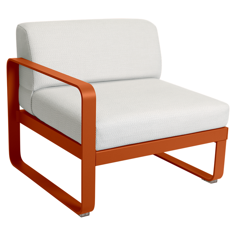 Load image into Gallery viewer, Fermob Bellevie 1-Seater Left Module – Candied Orange frame with Pearl fabric cushions
