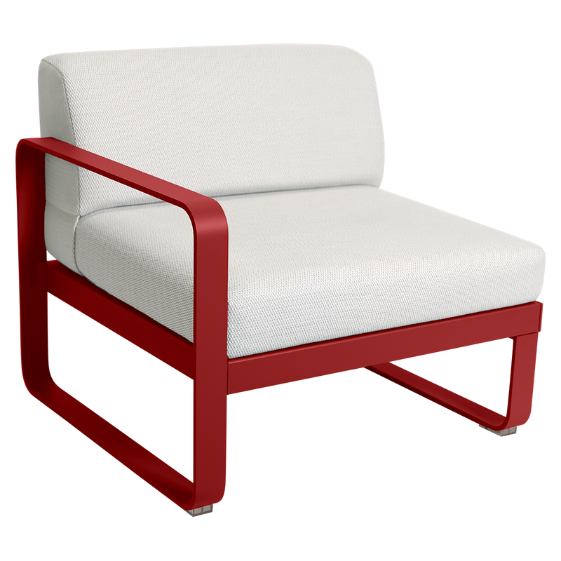 Load image into Gallery viewer, Fermob Bellevie 1-Seater Left Module – Chilli frame with Pearl fabric cushions
