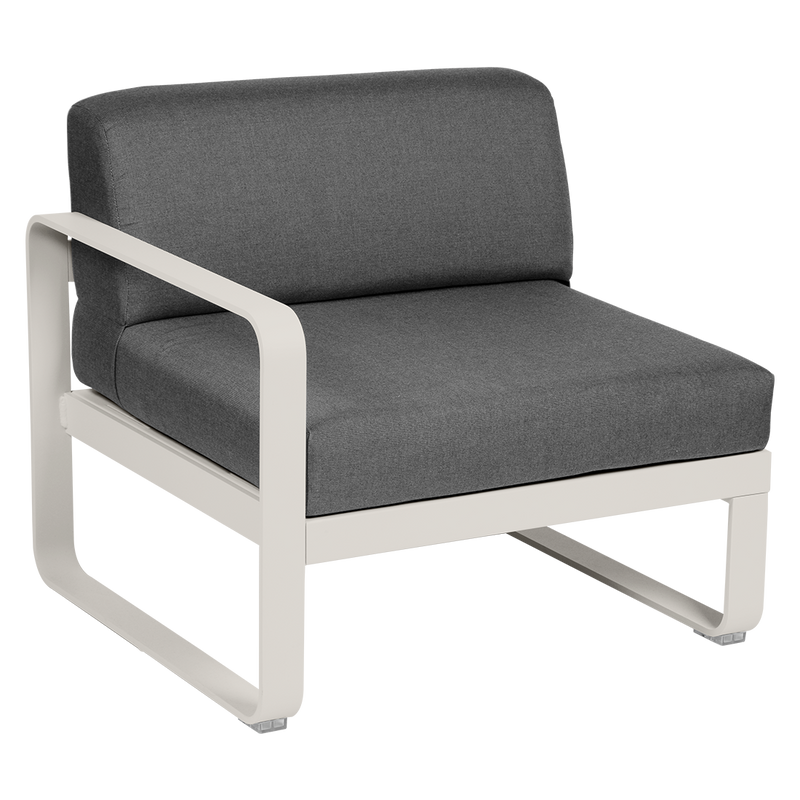Load image into Gallery viewer, Fermob Bellevie 1-Seater Left Module – Clay Grey frame with Graphite Grey fabric cushions
