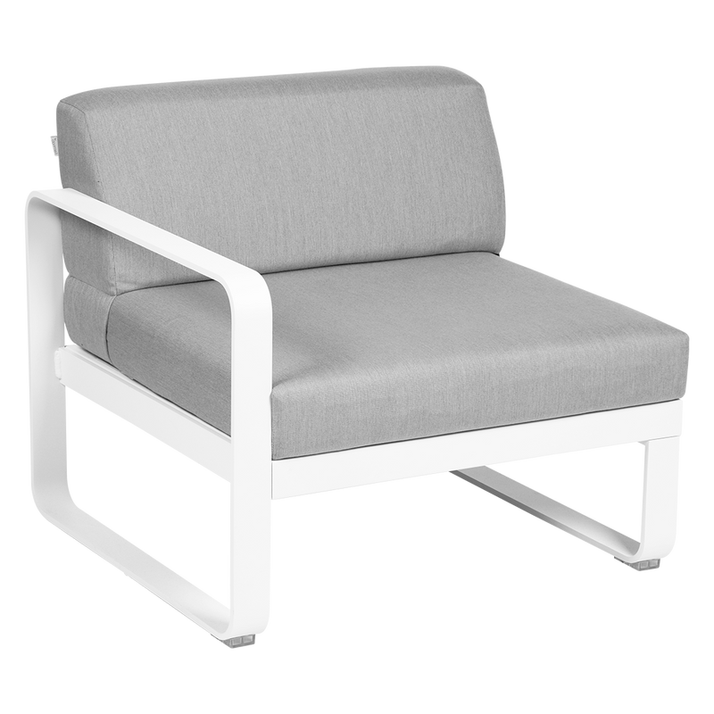 Load image into Gallery viewer, Fermob Bellevie 1-Seater Left Module – Cotton White frame with Flannel Grey fabric cushions
