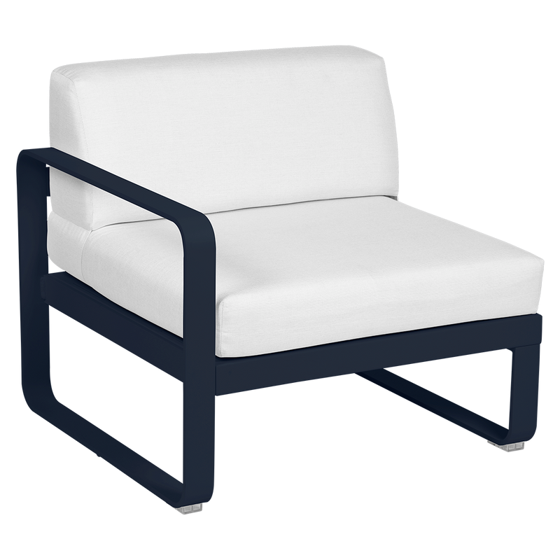 Load image into Gallery viewer, Fermob Bellevie 1-Seater Left Module – Deep Blue frame with Off-White fabric cushions
