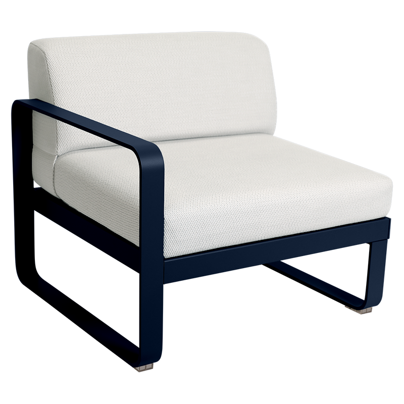 Load image into Gallery viewer, Fermob Bellevie 1-Seater Left Module – Deep Blue frame with Pearl fabric cushions
