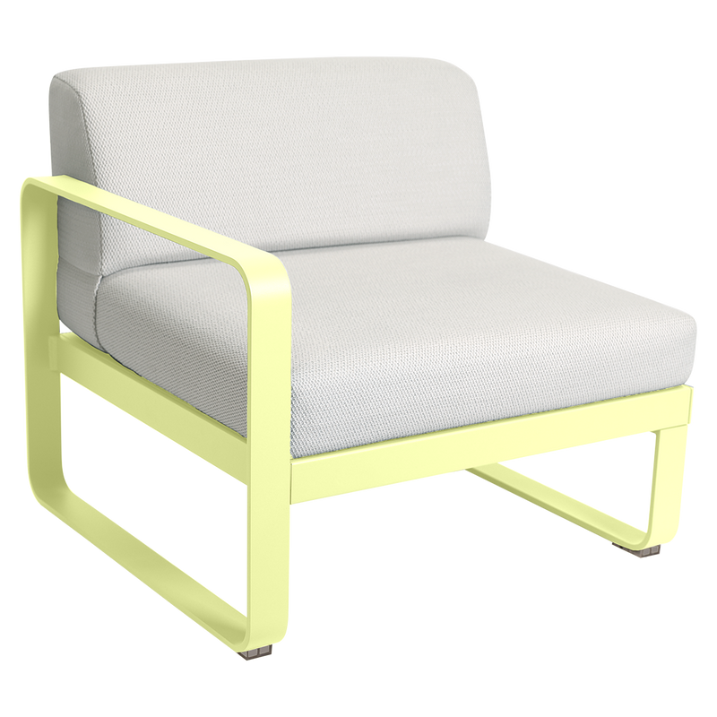 Load image into Gallery viewer, Fermob Bellevie 1-Seater Left Module – Frosted Lemon frame with Pearl fabric cushions
