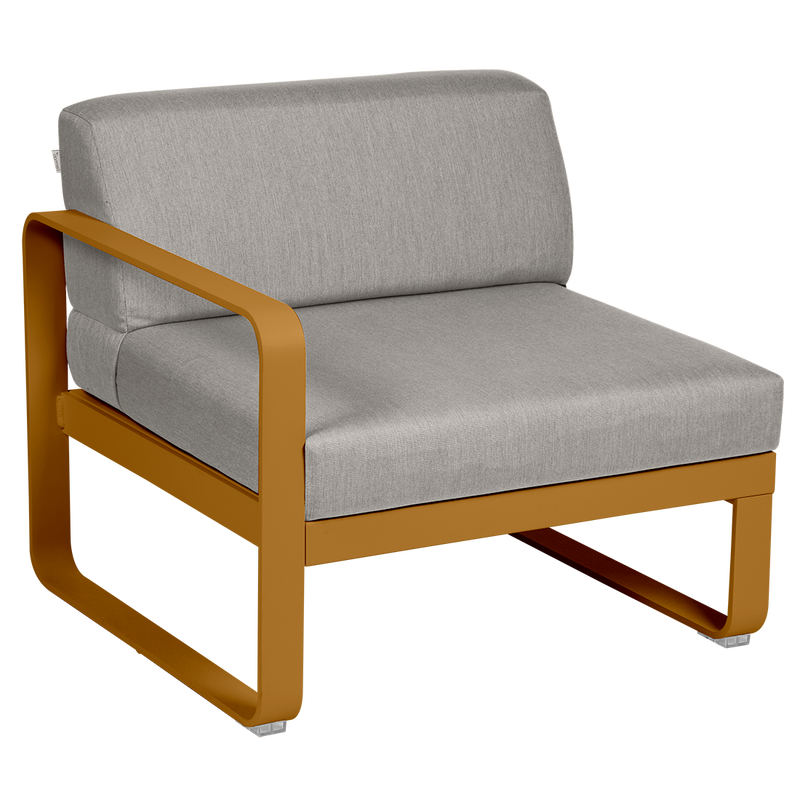 Load image into Gallery viewer, Fermob Bellevie 1-Seater Left Module – Gingerbread frame with Grey Taupe fabric cushions
