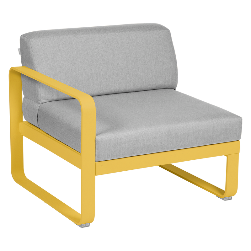 Load image into Gallery viewer, Fermob Bellevie 1-Seater Left Module – Honey frame with Flannel Grey fabric cushions

