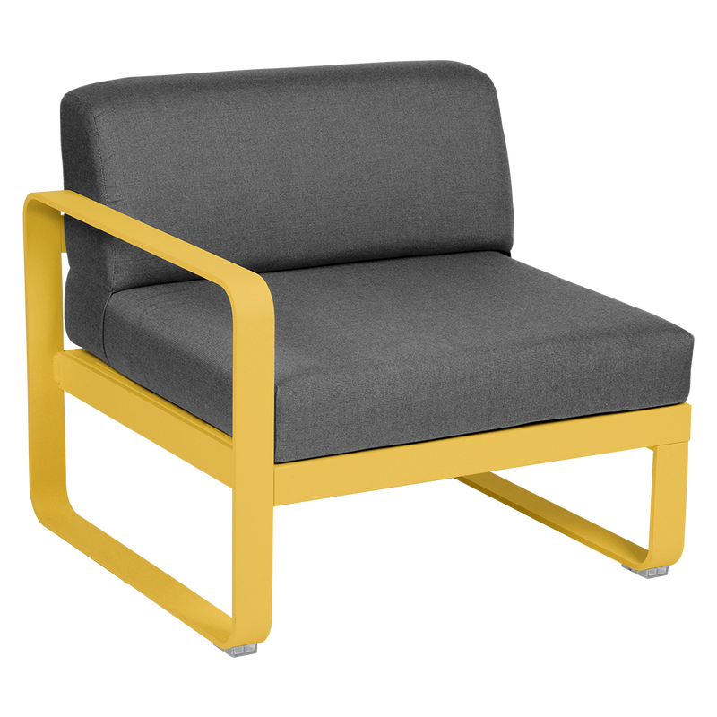 Load image into Gallery viewer, Fermob Bellevie 1-Seater Left Module – Honey frame with Graphite Grey fabric cushions
