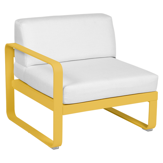 Fermob Bellevie 1-Seater Left Module – Honey frame with Off-White fabric cushions