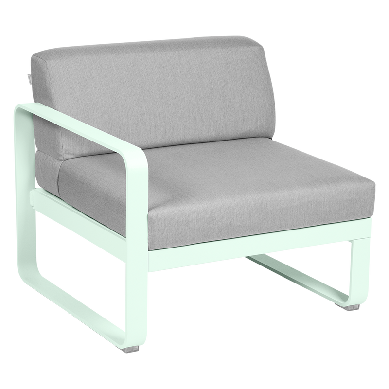 Load image into Gallery viewer, Fermob Bellevie 1-Seater Left Module – Ice Mint frame with Flannel Grey fabric cushions
