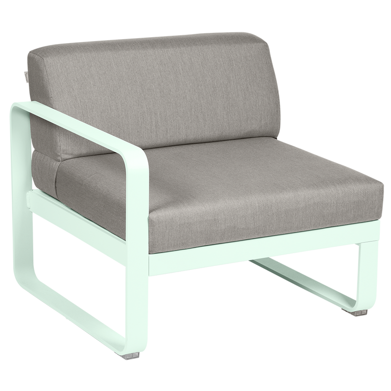Load image into Gallery viewer, Fermob Bellevie 1-Seater Left Module – Ice Mint frame with Grey Taupe fabric cushions
