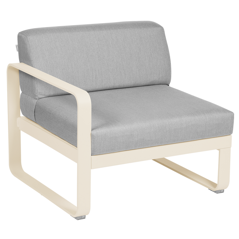 Load image into Gallery viewer, Fermob Bellevie 1-Seater Left Module – Latte Beige frame with Flannel Grey fabric cushions
