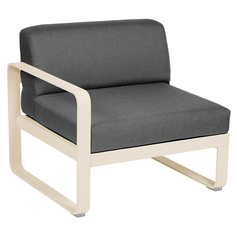 Load image into Gallery viewer, Fermob Bellevie 1-Seater Left Module – Latte Beige frame with Graphite Grey fabric cushions
