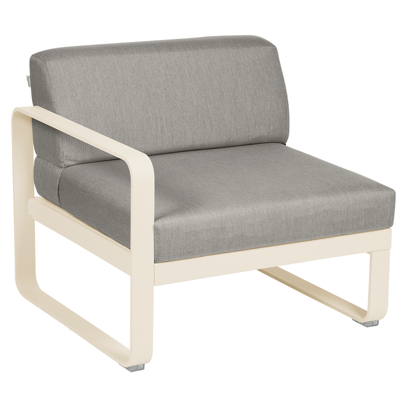Load image into Gallery viewer, Fermob Bellevie 1-Seater Left Module – Latte Beige frame with Grey Taupe fabric cushions

