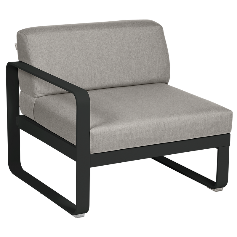 Load image into Gallery viewer, Fermob Bellevie 1-Seater Left Module – Liquorice frame with Grey Taupe fabric cushions
