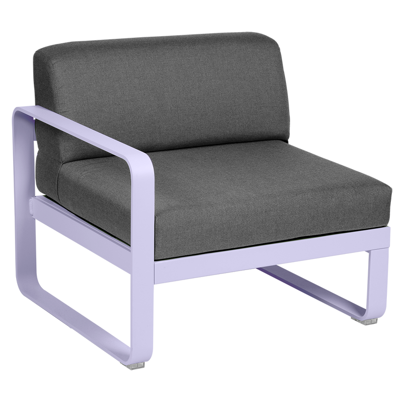 Load image into Gallery viewer, Fermob Bellevie 1-Seater Left Module – Marshmallow frame with Graphite Grey fabric cushions
