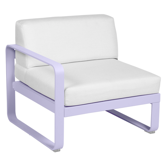 Fermob Bellevie 1-Seater Left Module – Marshmallow frame with Off-White fabric cushions