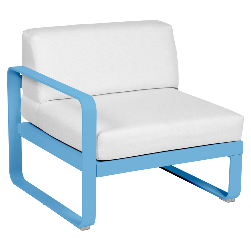 Load image into Gallery viewer, Fermob Bellevie 1-Seater Left Module – Maya Blue frame with Off-White fabric cushions
