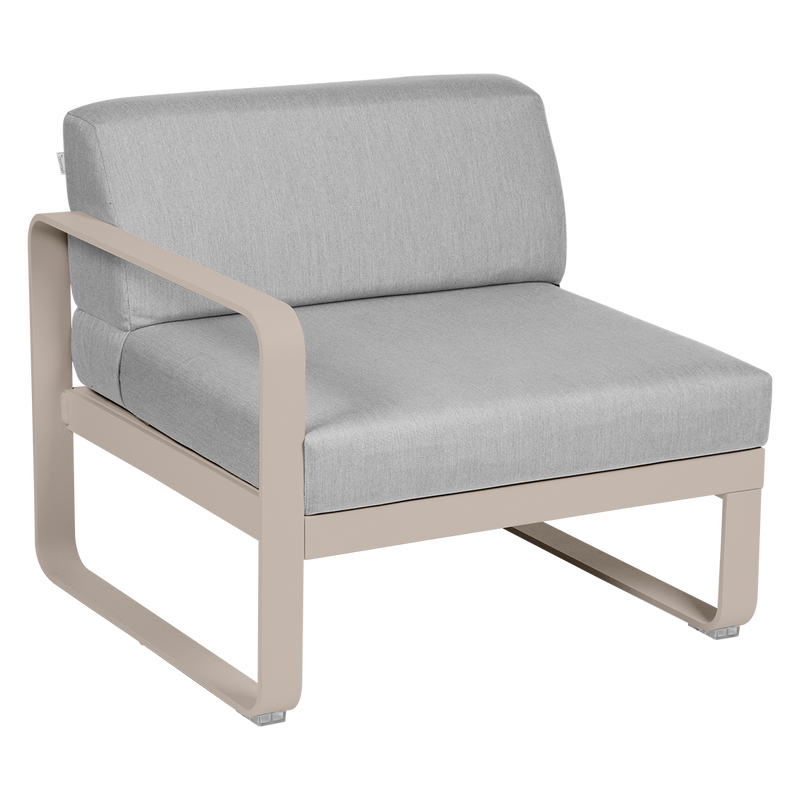 Load image into Gallery viewer, Fermob Bellevie 1-Seater Left Module – Nutmeg frame with Flannel Grey fabric cushions
