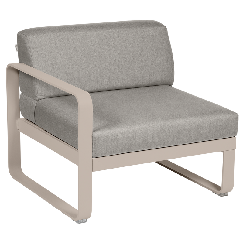 Load image into Gallery viewer, Fermob Bellevie 1-Seater Left Module – Nutmeg frame with Grey Taupe fabric cushions
