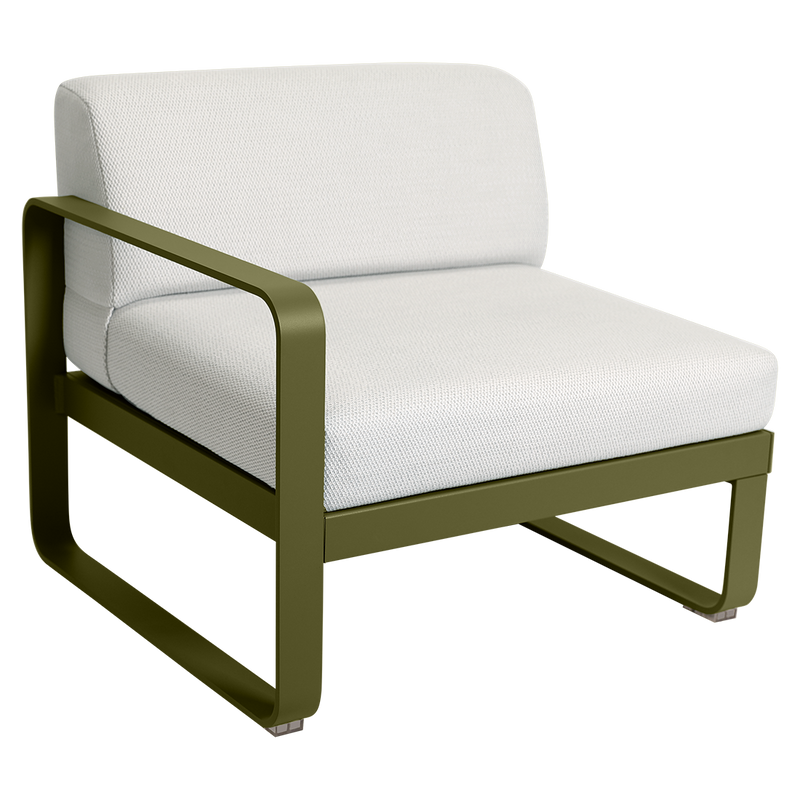 Load image into Gallery viewer, Fermob Bellevie 1-Seater Left Module – Pesto Green frame with Pearl fabric cushions
