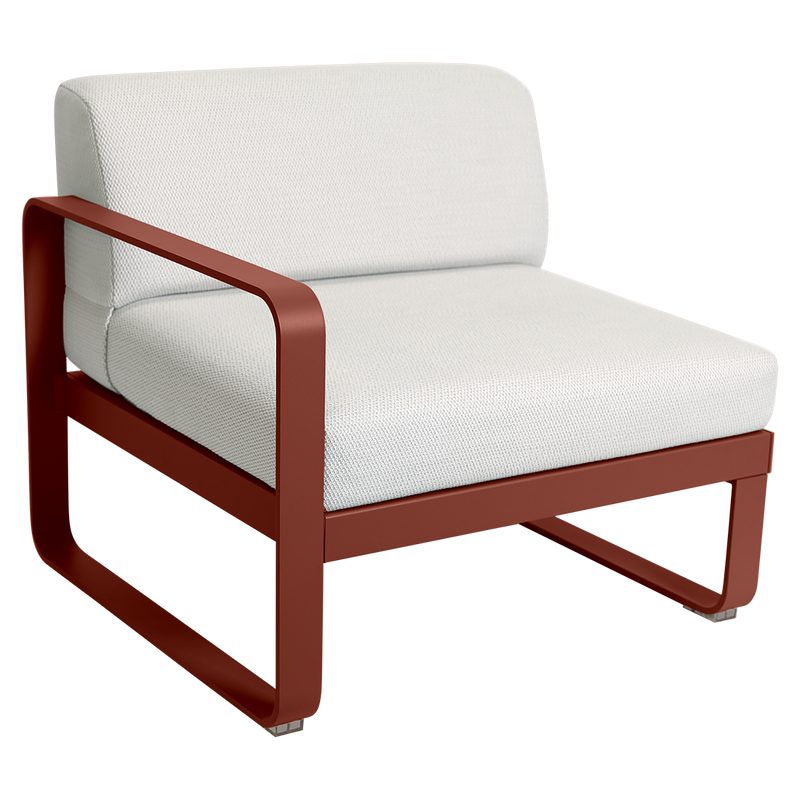 Load image into Gallery viewer, Fermob Bellevie 1-Seater Left Module – Red Ochre frame with Pearl fabric cushions
