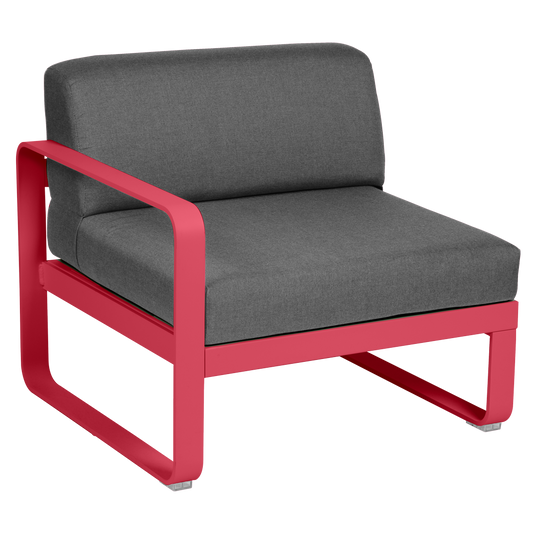 Fermob Bellevie 1-Seater Left Module – Rosalie frame with Graphite Grey fabric cushions