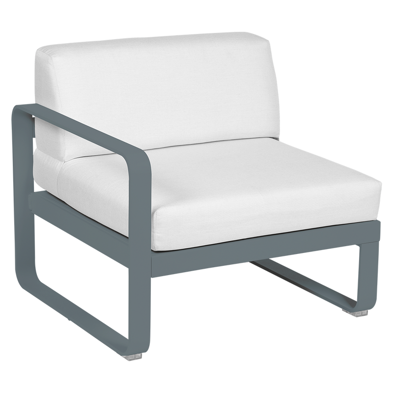 Load image into Gallery viewer, Fermob Bellevie 1-Seater Left Module – Storm Grey frame with Off-White fabric cushions
