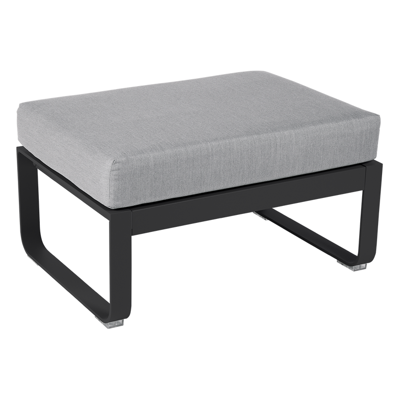Load image into Gallery viewer, Fermob Bellevie 1-seater ottoman– Anthracite frame with Flannel Grey fabric cushions
