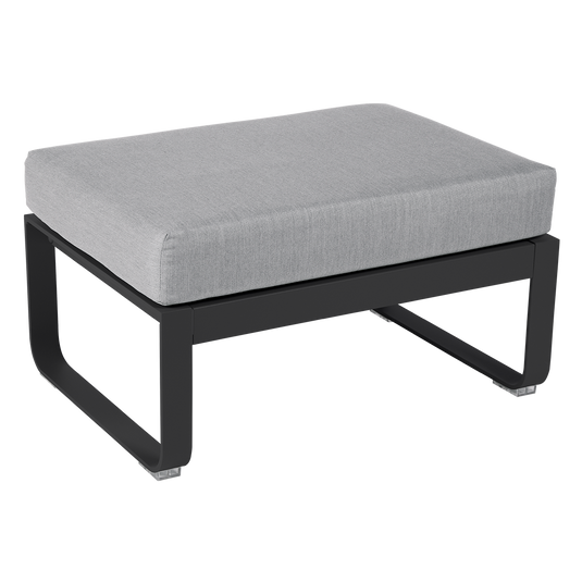 Fermob Bellevie 1-seater ottoman– Anthracite frame with Flannel Grey fabric cushions