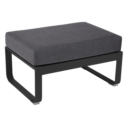 Fermob Bellevie 1-seater ottoman– Anthracite frame with Graphite Grey fabric cushions