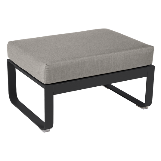 Fermob Bellevie 1-seater ottoman– Anthracite frame with Grey Taupe fabric cushions