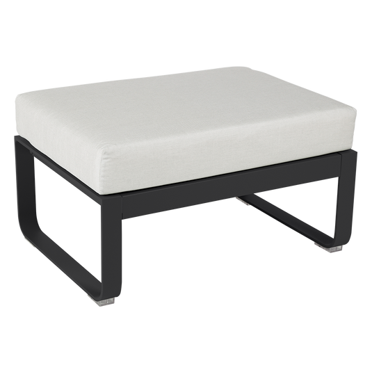 Fermob Bellevie 1-seater ottoman– Anthracite frame with Off-White fabric cushions
