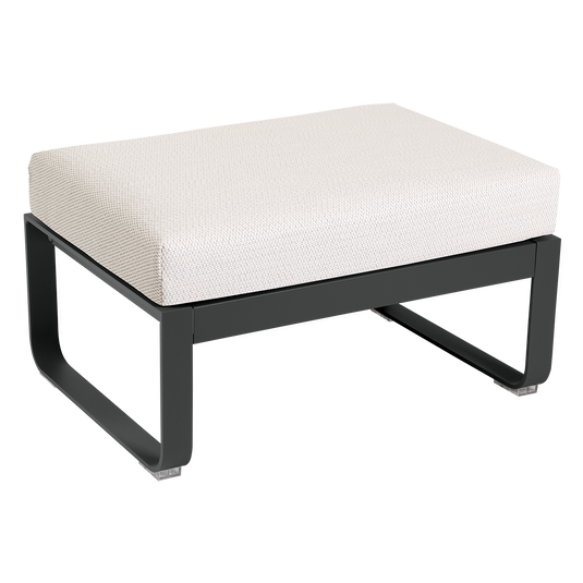 Fermob Bellevie 1-seater ottoman– Anthracite frame with Pearl fabric cushions