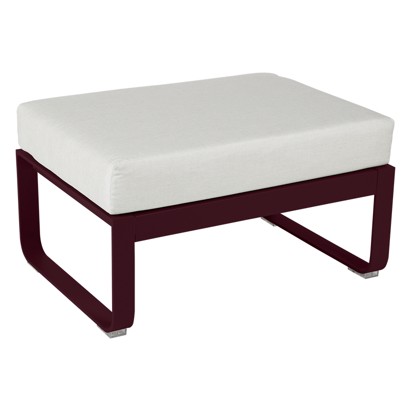 Load image into Gallery viewer, Fermob Bellevie 1-seater ottoman– Black Cherry frame with Off-White fabric cushions
