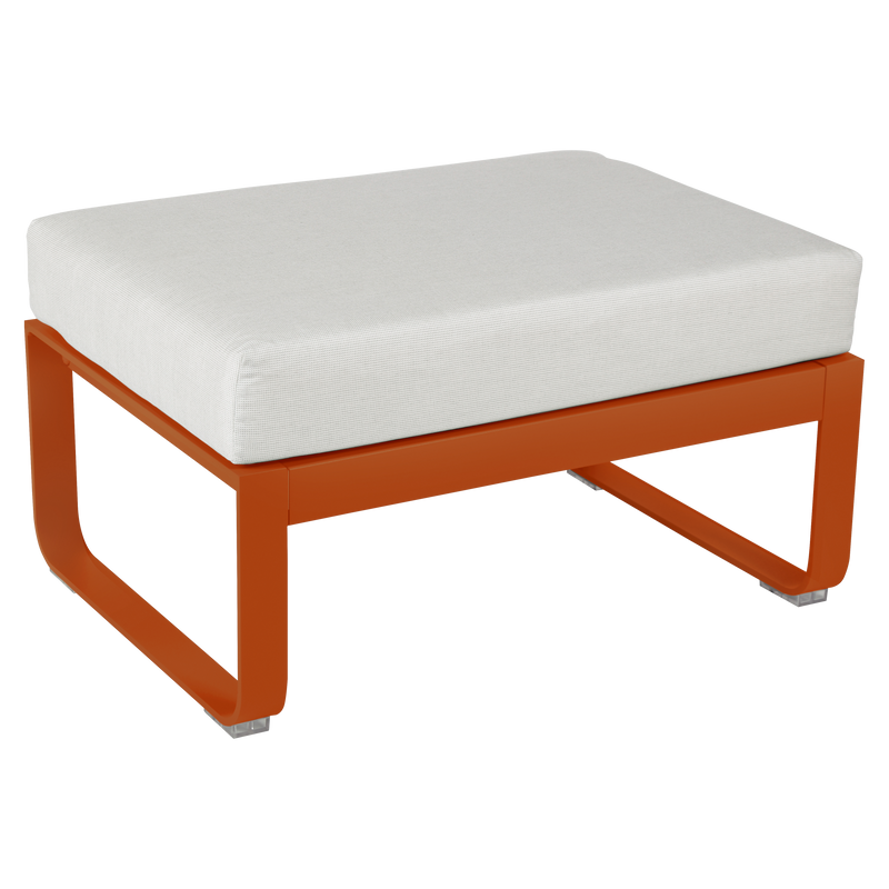 Load image into Gallery viewer, Fermob Bellevie 1-seater ottoman– Candied Orange frame with Off-White fabric cushions
