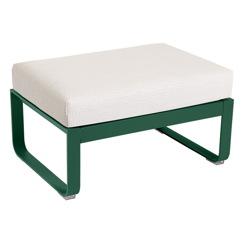 Load image into Gallery viewer, Fermob Bellevie 1-seater ottoman– Cedar Green frame with Pearl fabric cushions
