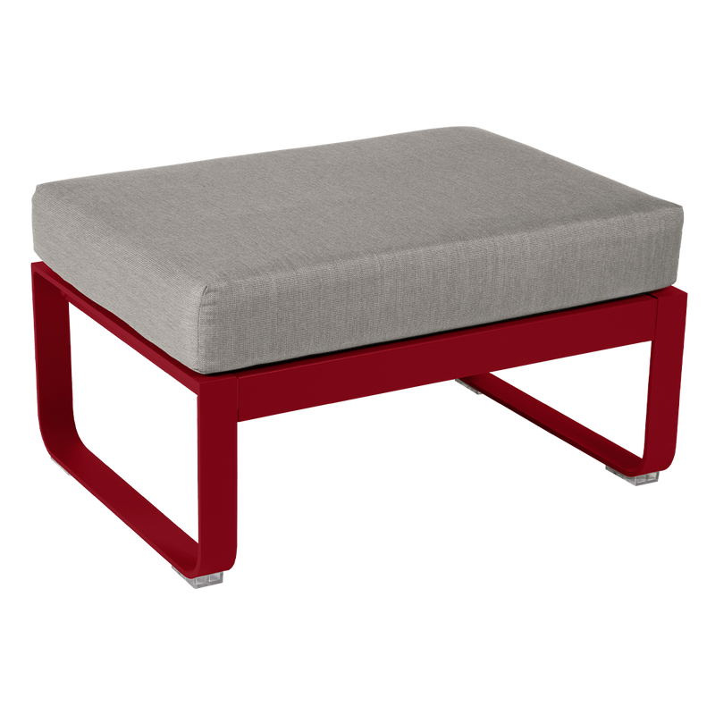 Load image into Gallery viewer, Fermob Bellevie 1-seater ottoman– Chilli frame with Grey Taupe fabric cushions

