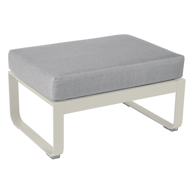 Load image into Gallery viewer, Fermob Bellevie 1-seater ottoman– Clay Grey frame with Flannel Grey fabric cushions
