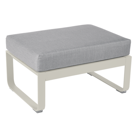 Fermob Bellevie 1-seater ottoman– Clay Grey frame with Flannel Grey fabric cushions