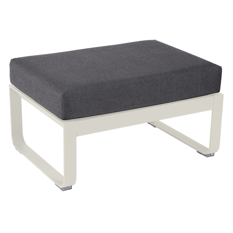 Load image into Gallery viewer, Fermob Bellevie 1-seater ottoman– Clay Grey frame with Graphite Grey fabric cushions
