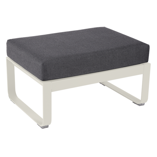 Fermob Bellevie 1-seater ottoman– Clay Grey frame with Graphite Grey fabric cushions