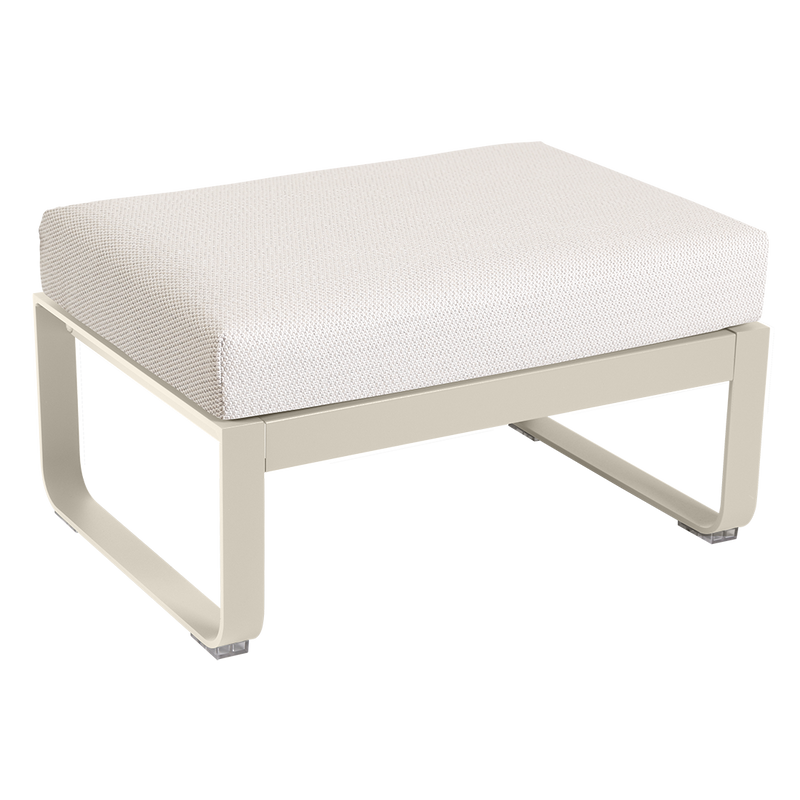 Load image into Gallery viewer, Fermob Bellevie 1-seater ottoman– Clay Grey frame with Pearl fabric cushions
