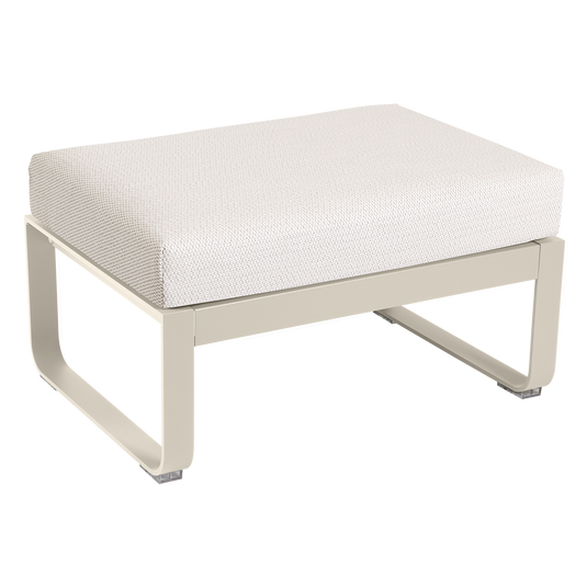 Fermob Bellevie 1-seater ottoman– Clay Grey frame with Pearl fabric cushions