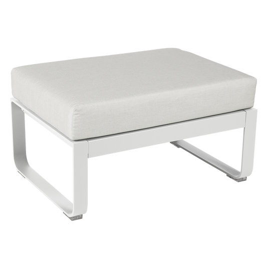 Fermob Bellevie 1-seater ottoman– Cotton White frame with Off-White fabric cushions