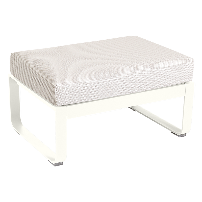 Load image into Gallery viewer, Fermob Bellevie 1-seater ottoman– Cotton White frame with Pearl fabric cushions
