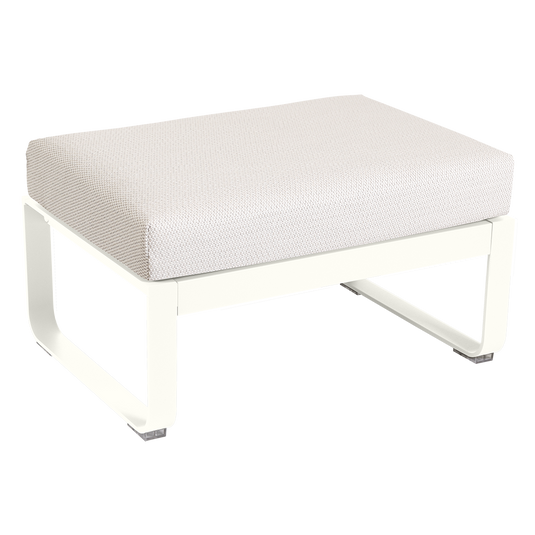 Fermob Bellevie 1-seater ottoman– Cotton White frame with Pearl fabric cushions
