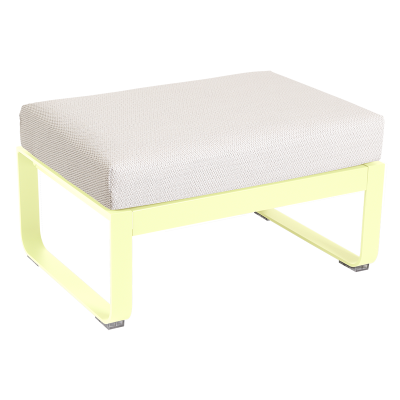 Load image into Gallery viewer, Fermob Bellevie 1-seater ottoman– Frosted Lemon frame with Pearl fabric cushions

